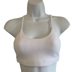 Athleta Racer Back Sports Bra Padded Cups White Minimalist